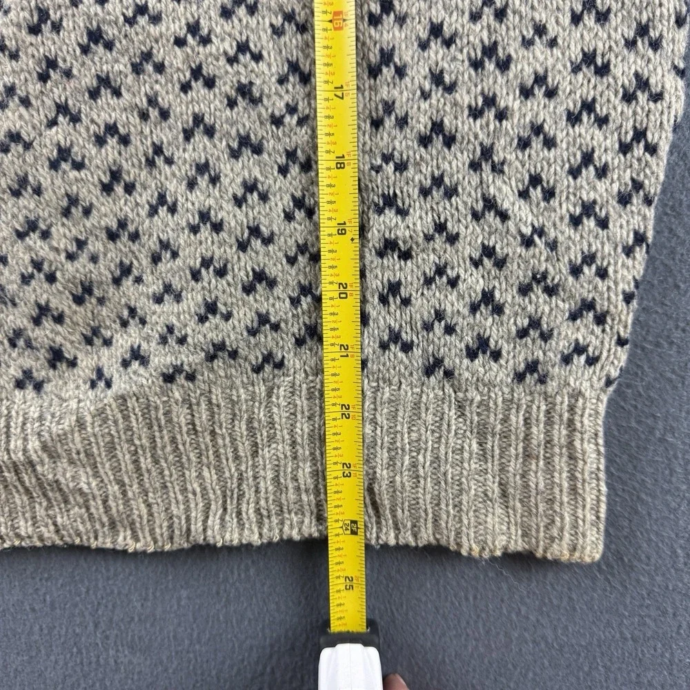 Vintage 80s Birdseye Sweater Men's M Beige Wool USA Environmental Clothing Co